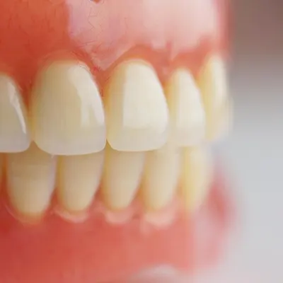 Close up of denture teeth Denture Care Berkhamsted